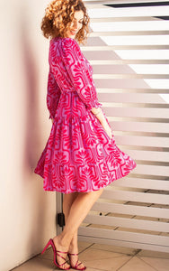 Hawaii Short Dress - Hot Pink