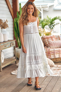 Gypsy Dress - White Embroidered