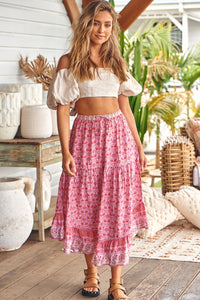 Shayla Maxi Skirt - Rose Blossom