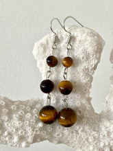 Load image into Gallery viewer, Stone Dangle Earrings - Tigers Eye
