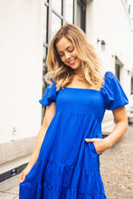 Load image into Gallery viewer, Jade Tiered Dress - Cobalt Blue
