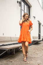 Load image into Gallery viewer, Jade Tiered Dress - Sunset Orange
