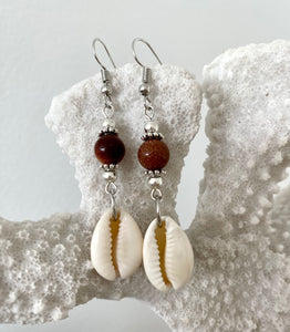 Cowrie Shell Earrings - Sandstone